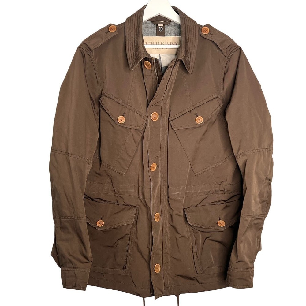 Burberry Brit Linford long Sleeve Pocketed Field Jacket Brown Men's Size Large